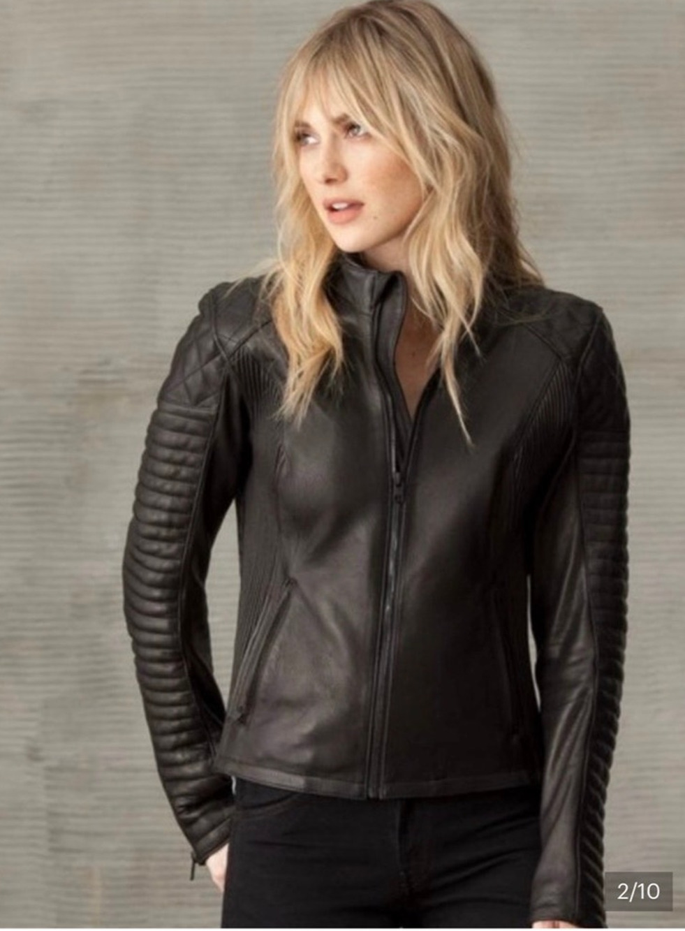 AETHER Arrow Jet Black Leather Riding Jacket NWT